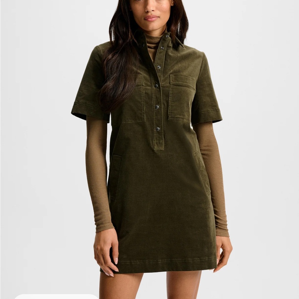 Veronica Beard Olive Green Corduroy Dress